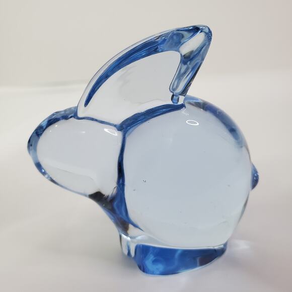 Vintage Oneida Light Blue Bunny Rabbit Lead Crystal Glass Hand Cut & Blown Korea - Picture 4 of 8